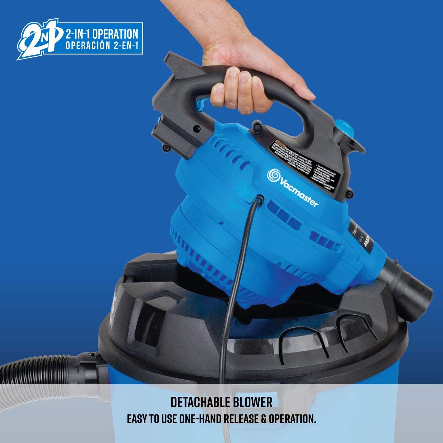 12-Gallon* 5 Peak HP** Wet/Dry Shop Vacuum with Detachable Blower, Blue