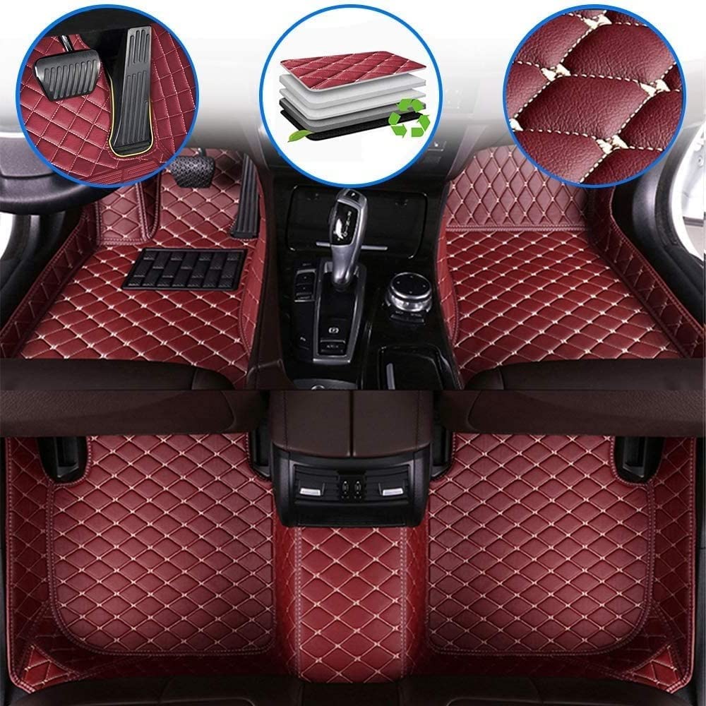 Car Floor Mats Custom Floor Mats for Cars Fit 96% Truck SUV Sedan, Automotive Weathertech Floor Mats All Weather, Waterproof Car Carpets for Women Men, 3D Diamond Leather Full Coverage