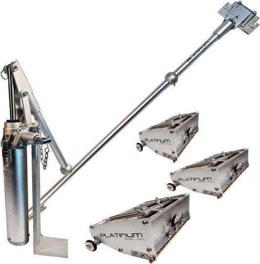 Platinum Drywall Tools 8"/10" & 12" Flat Box Finishing Combo w/Handle Compound Pump & Filler