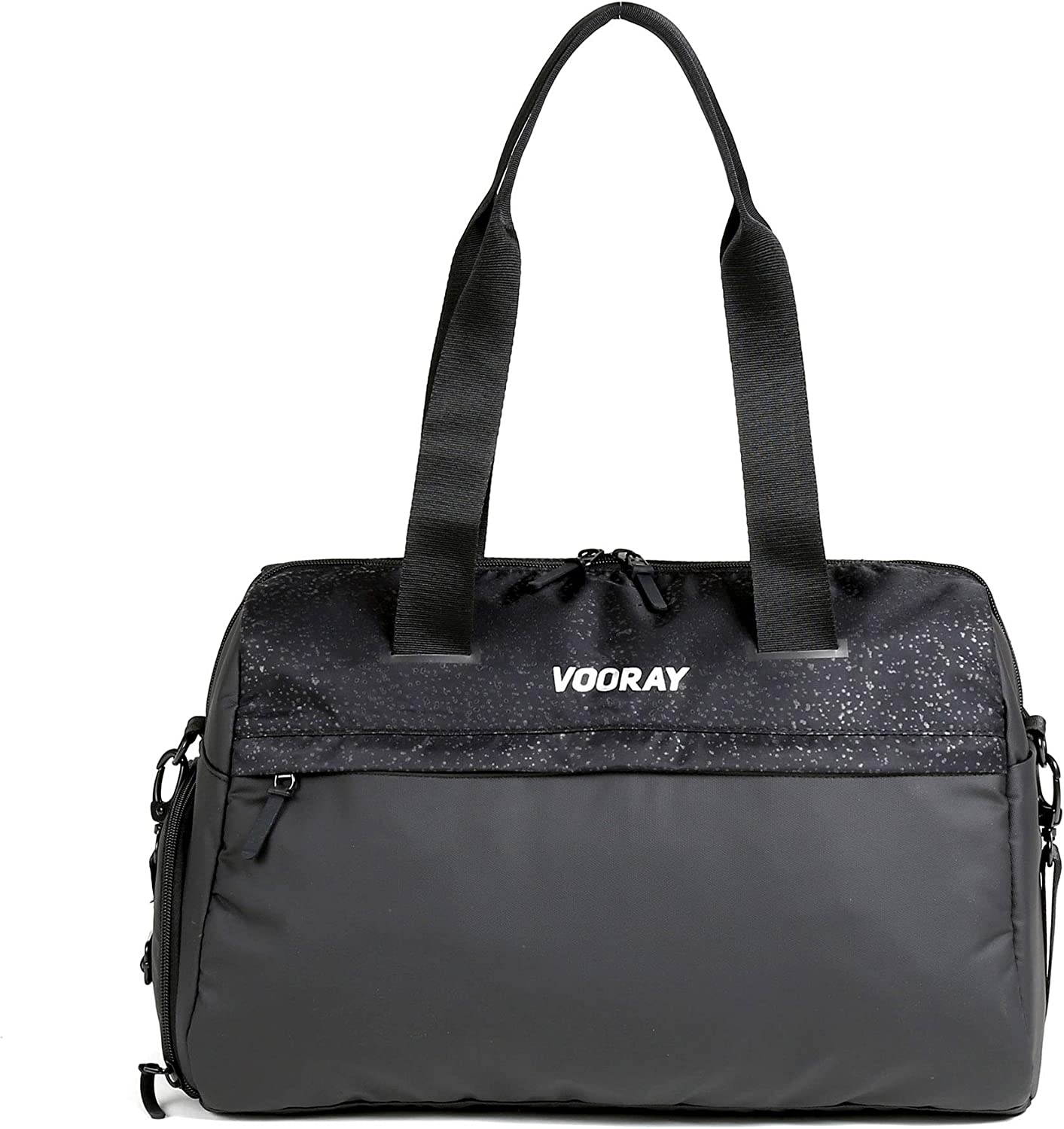 Vooray Trainer Duffle, Water-Resistant Gym Bag with Shoe Compartment and Wet-Gear Pocket 25L (Black Foil, Trainer (24L))