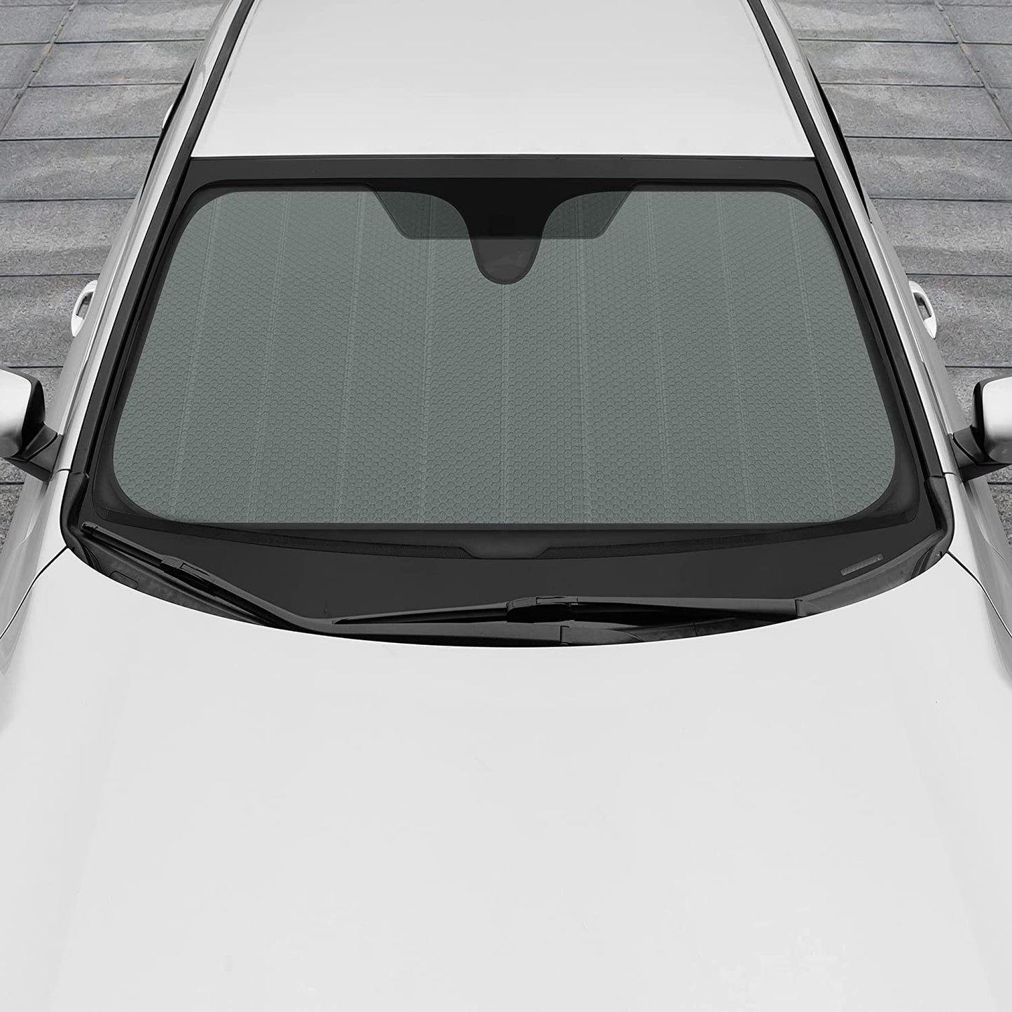 Front Windshield Sun Shade - Jumbo Accordion Folding Auto Sunshade for Car Truck SUV - Blocks UV Rays Sun Visor Protector - Keeps Your Vehicle Cool - 66 x 27 Inch