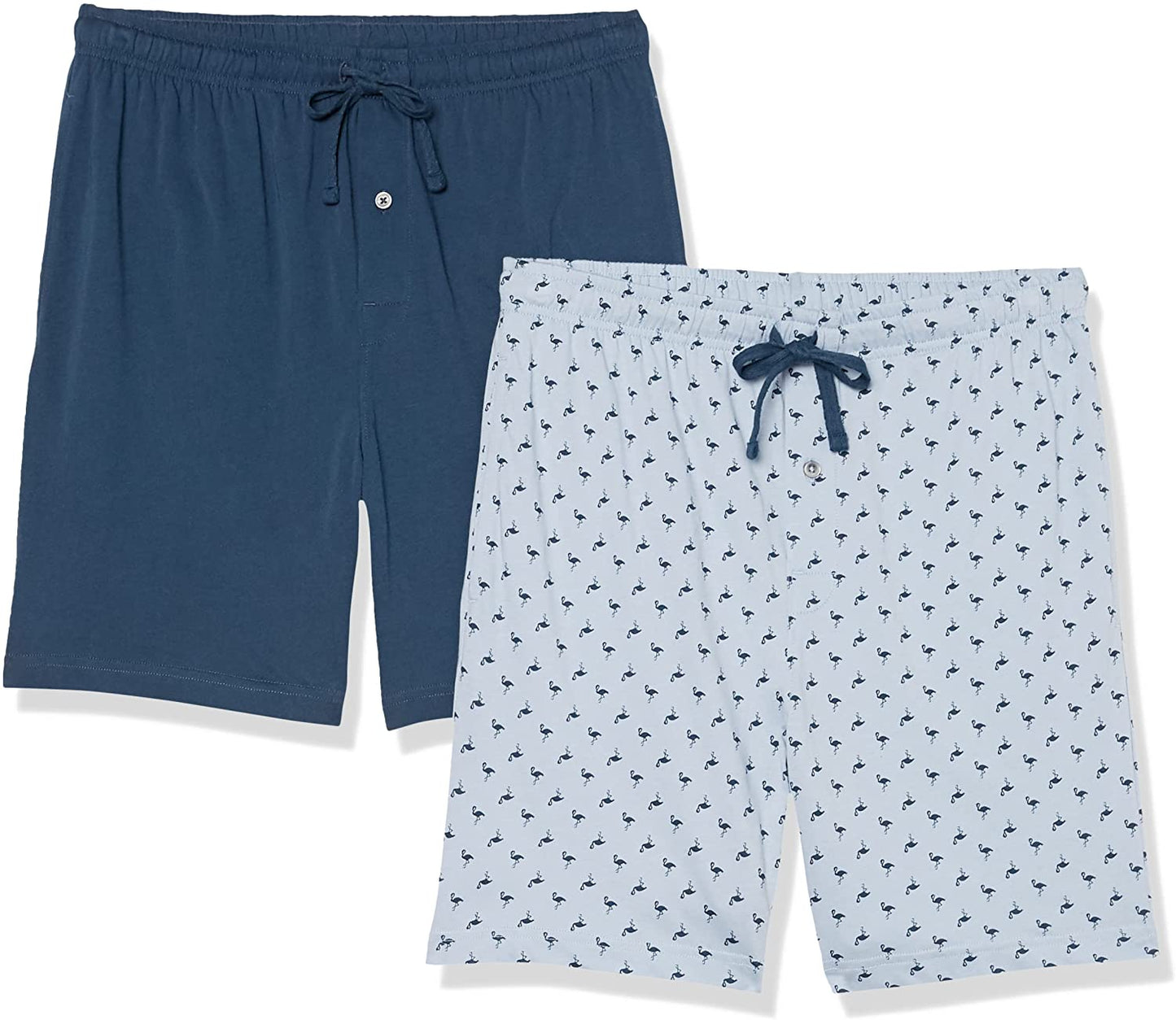 Essentials Men's Cotton Pajama Shorts, Pack of 2