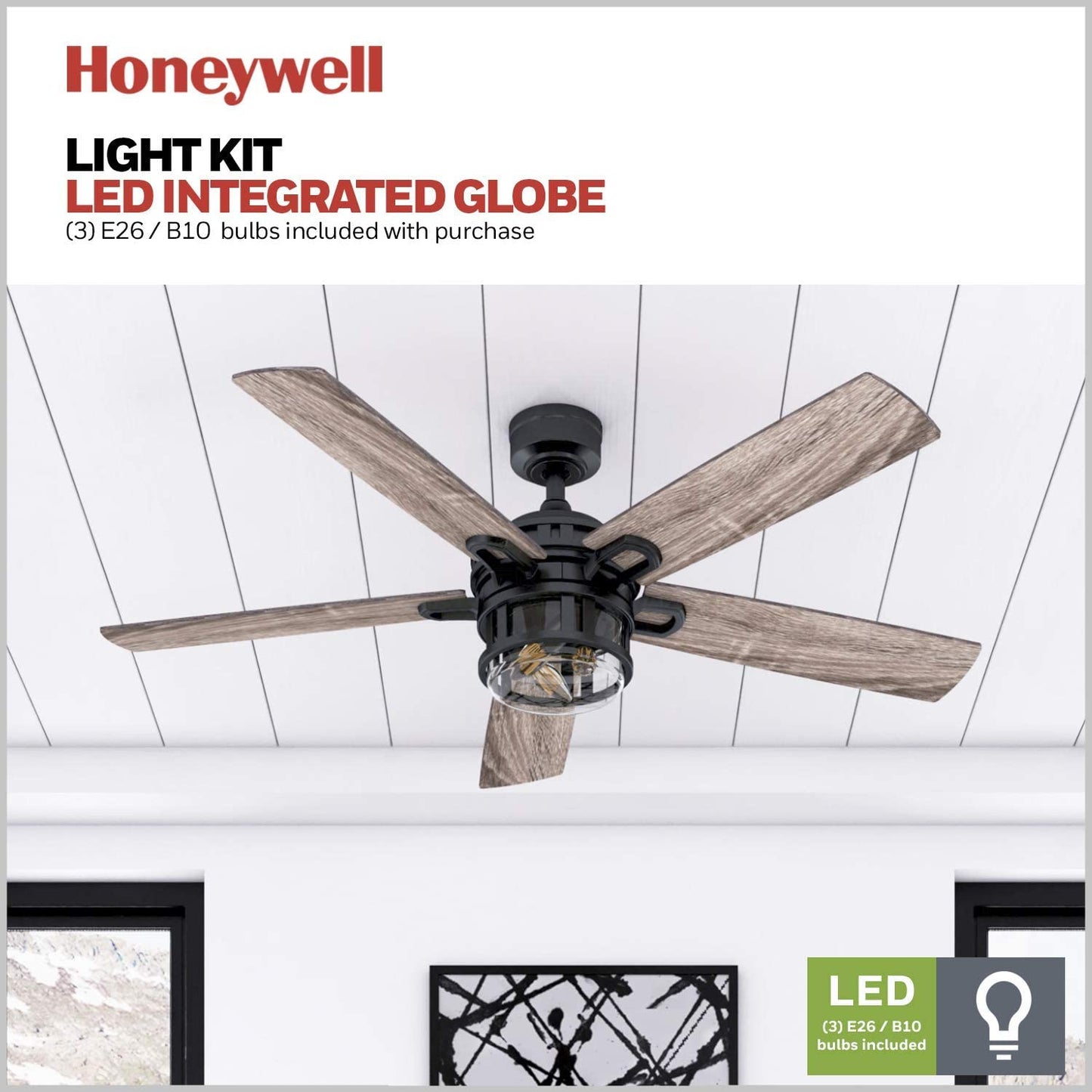 Honeywell Ceiling Fans 50690-01 Bonterra, 52 inches, Matte Black