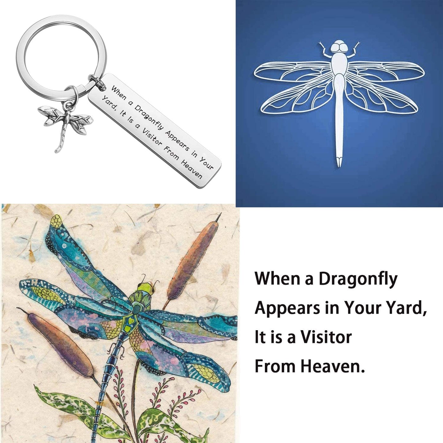 Dragonfly Gift Dragonfly Memorial Gift Loss of Love One Gift Remembrance Gift Dragonfly Lover Gift When a Dragonfly Appears in Your Yard It is a Visitor from Heaven