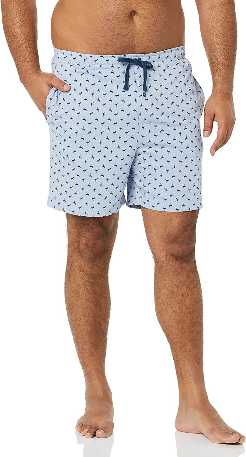 Essentials Men's Cotton Pajama Shorts, Pack of 2