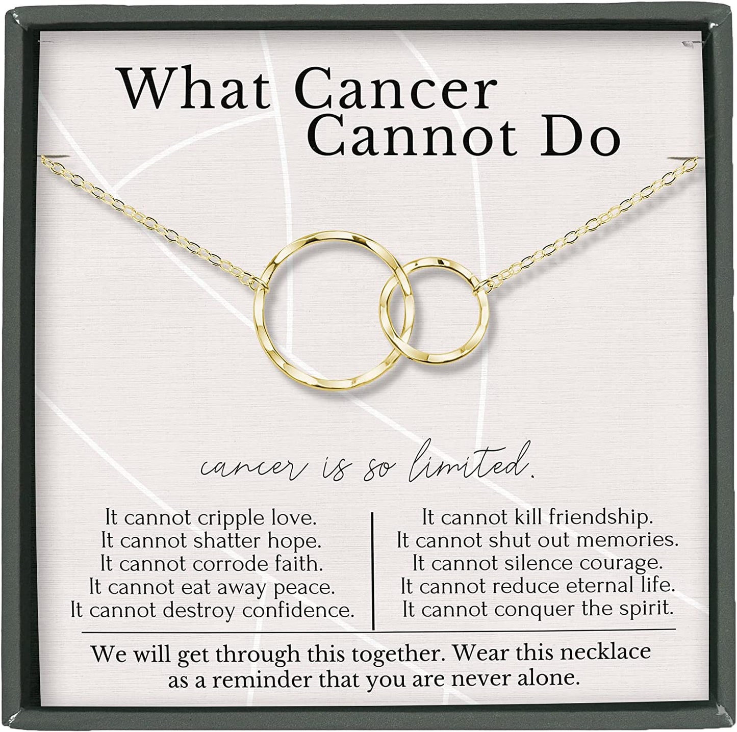 Necklace for Women for Courage Against Cancer - Inspirational Jewelry Survivor Necklaces - Cancer Gifts for Friends, Mom, Daughter, Chemo Patients - Meaningful Caring Message