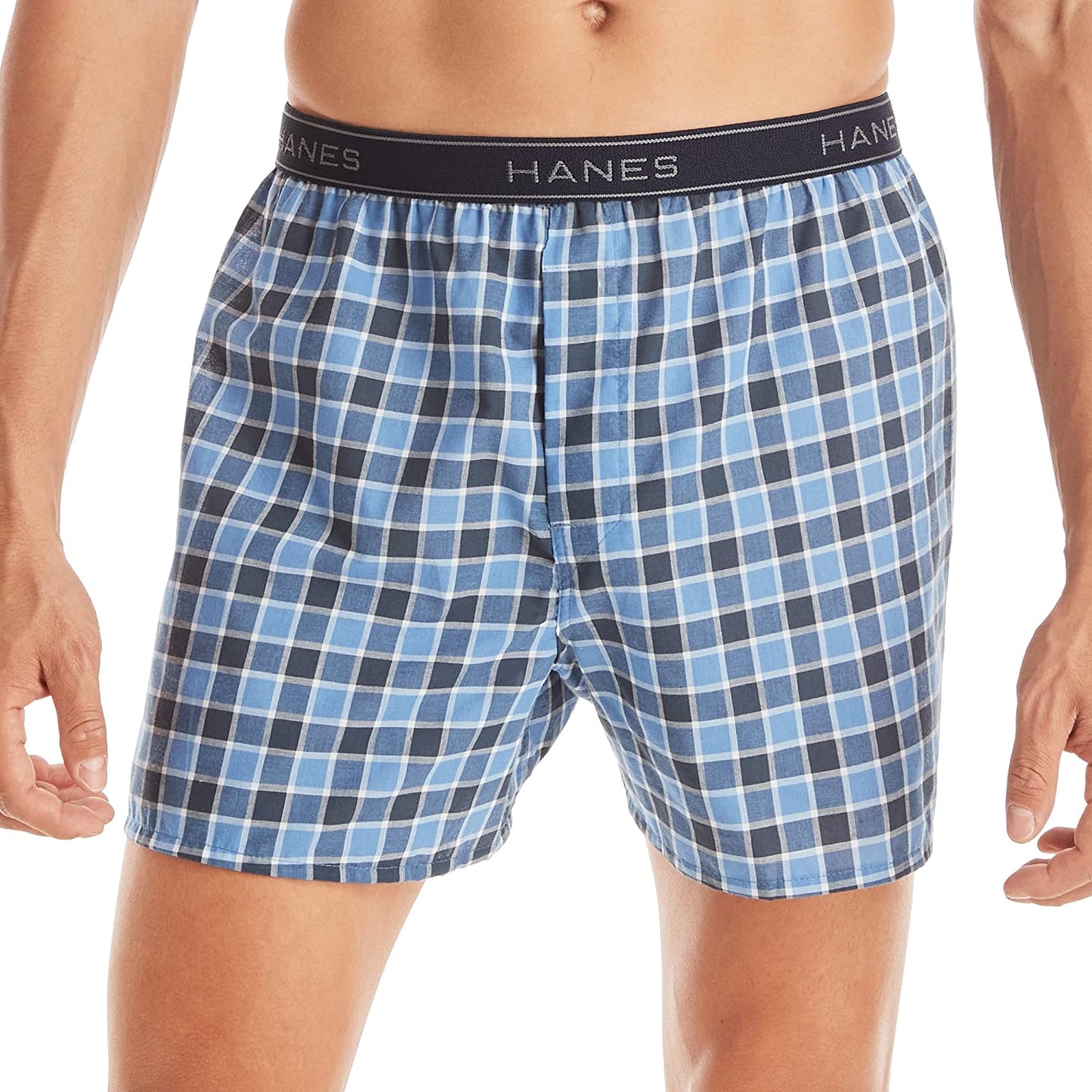 Ultimate Men's Woven Boxers Pack, Moisture-Wicking Plaid Boxers, Cotton-Blend Boxers, Multipack (Colors May Vary)