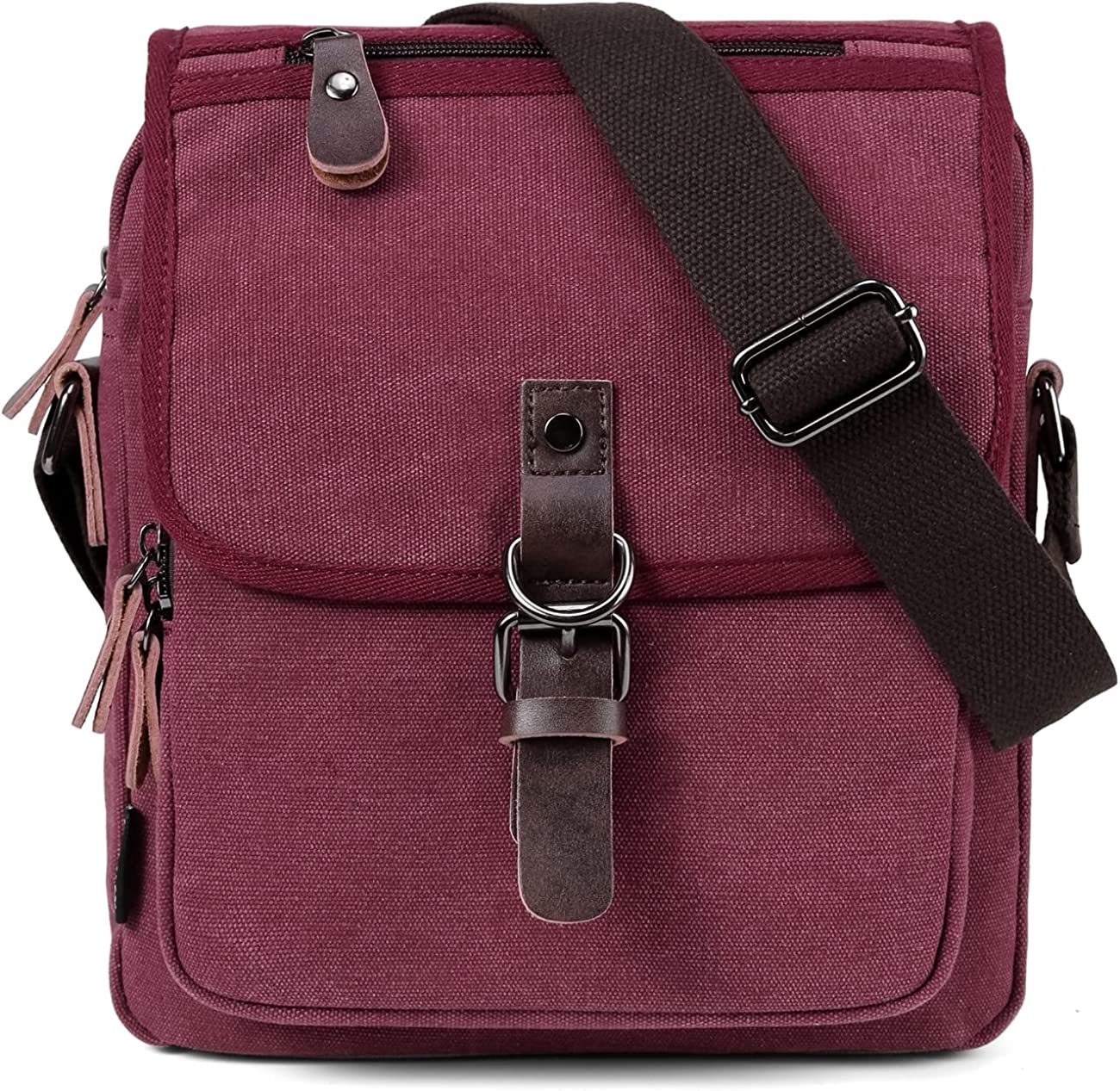 Small Messenger Bag,RAVUO Water Resistant Mens Canvas Shoulder Satchel Women Crossbody Bag for Travel Work