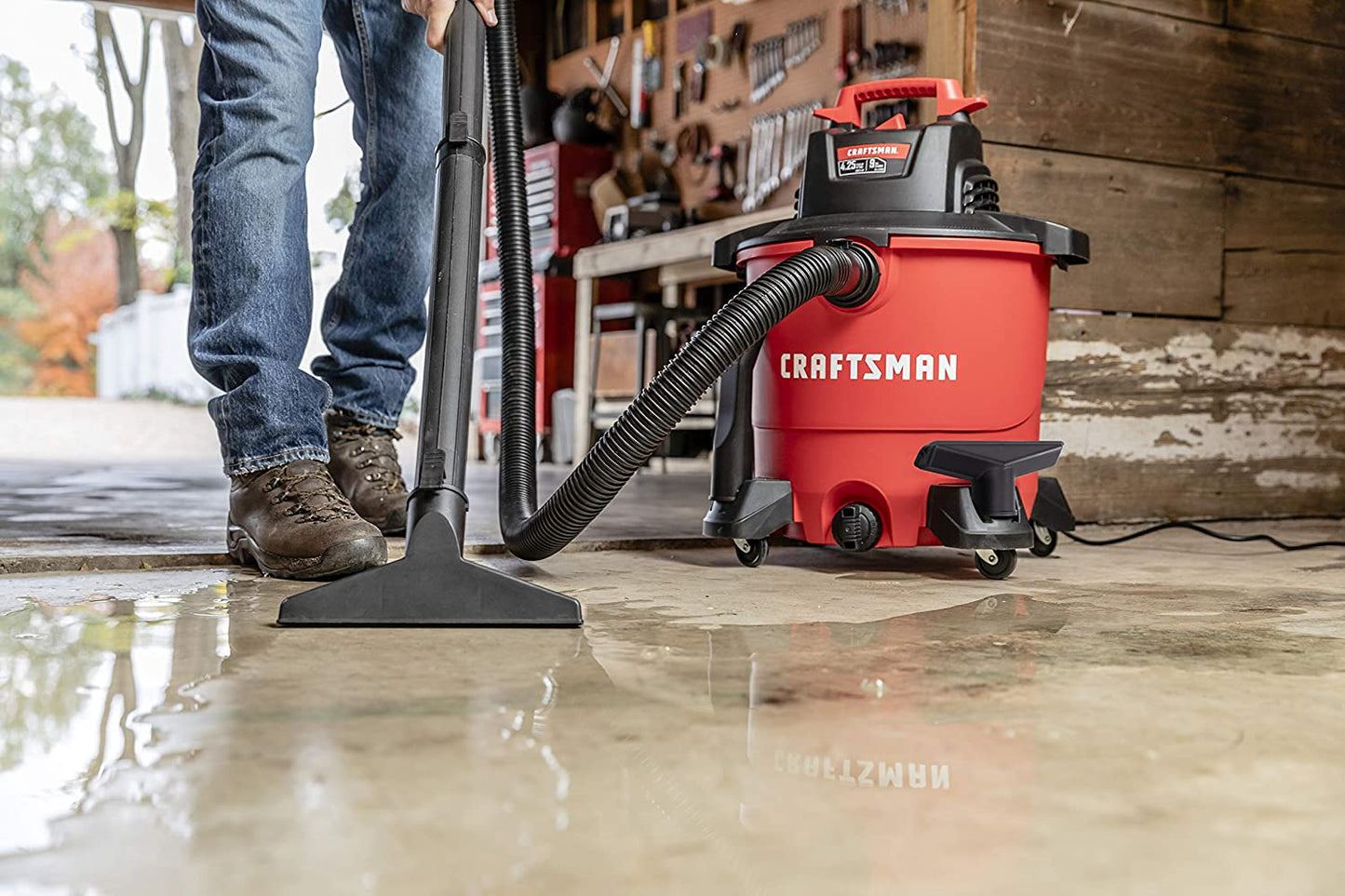 Gallon 4.25 Peak HP Wet/Dry Vac, Portable Shop Vacuum with Attachments , Red