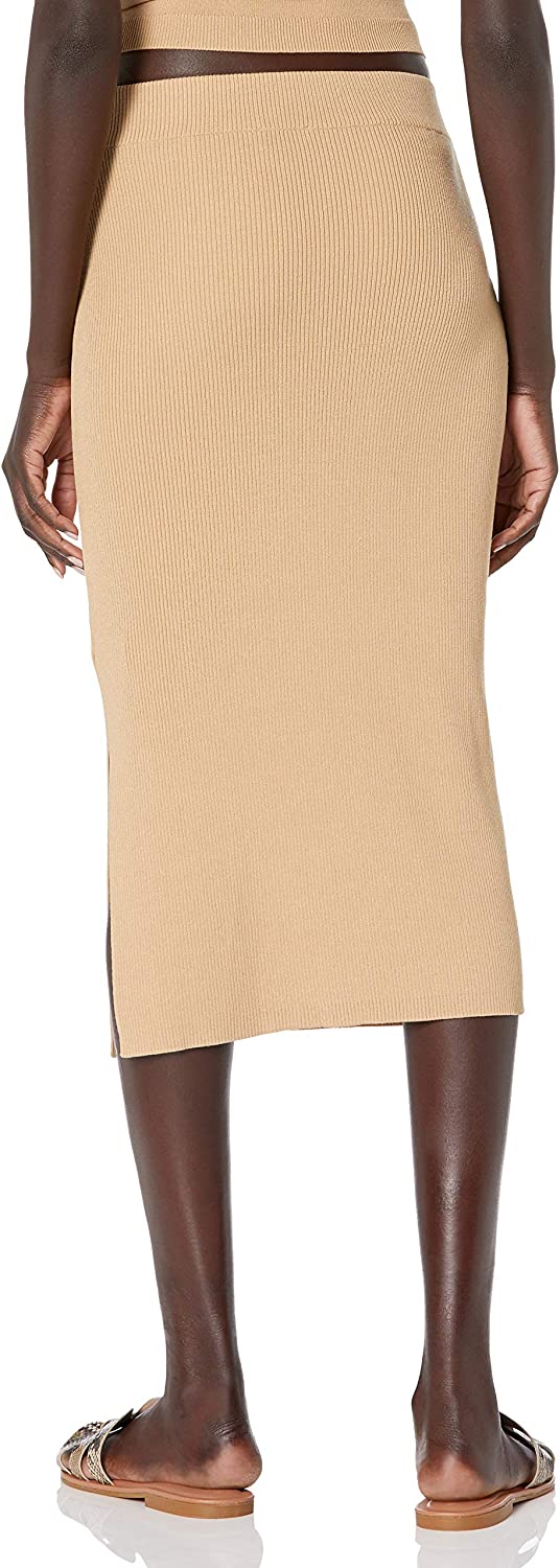 Women's Vera Slim Side Slit Midi Sweater Skirt