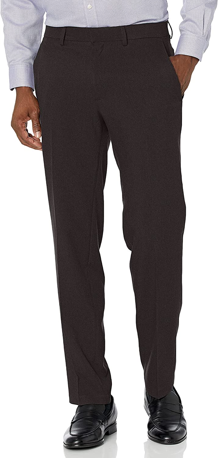 Cole REACTION Men's Techni-Cole Mini Check Modern Fit Flat Front Dress Pant