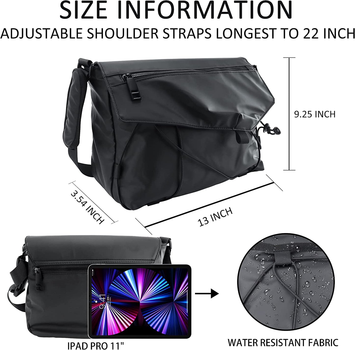 Messenger Bag for Men Women Crossbody Satchel Shoulder Bags for School Work Office with Adjustable Strap
