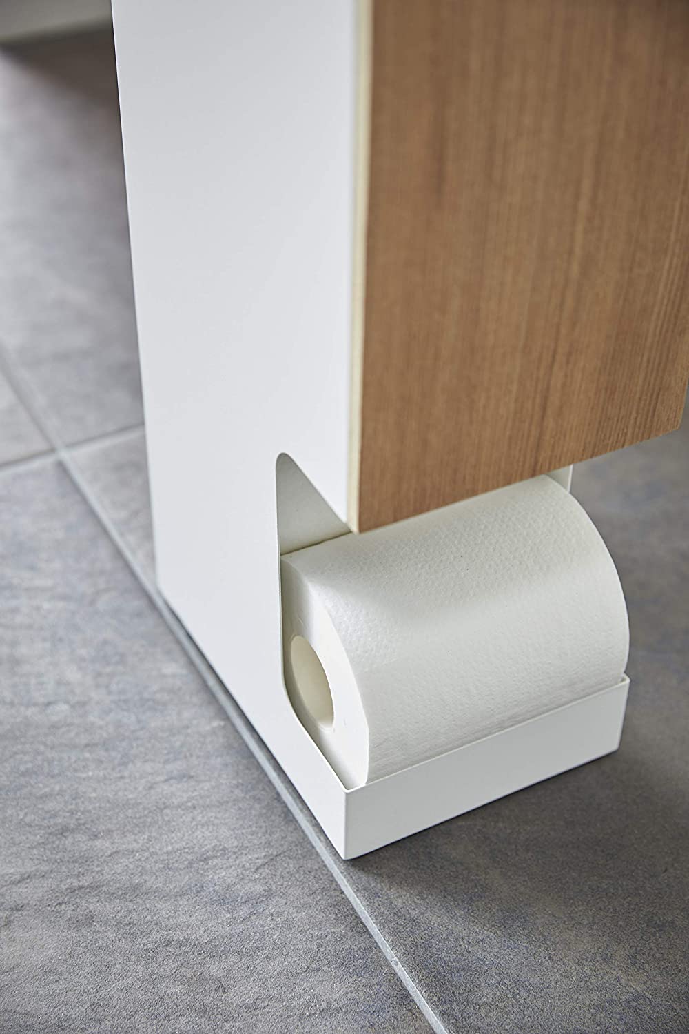 Yamazaki Home Toilet Paper Dispenser-Bathroom Storage Holder Stand, One Size, Natural
