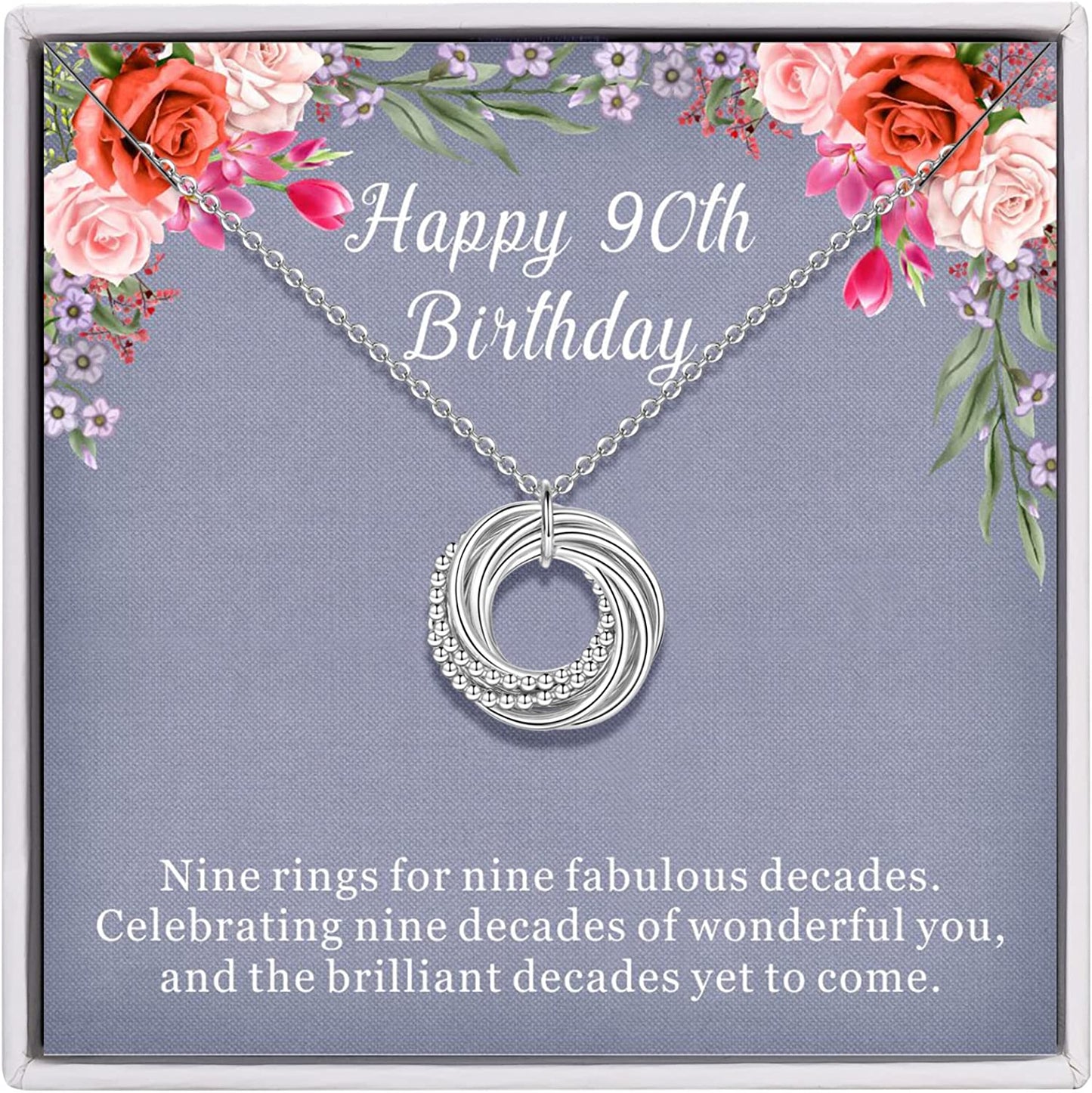 Birthday Gifts for Women, 30th 40th 50th 60th 70th 80th 90th Birthday Gifts for Women 925 Sterling Silver 3 4 5 6 7 8 9 Decades Birthday Gifts for Her Jewelry for Women