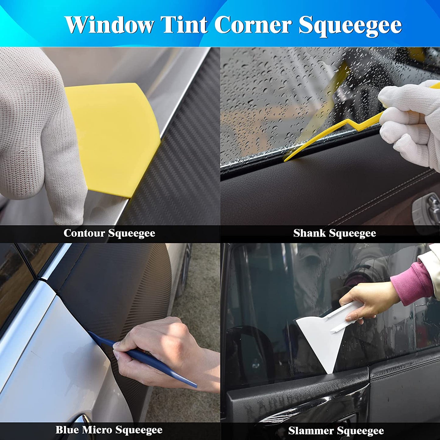 Window Tint Tools Window Tint Kit 18PCS Vinyl Wrap Tool Kit,Tint Kit with Window Tint Squeegee,Felt Squeegee Window Tinting Kit for Window Film Installation Application