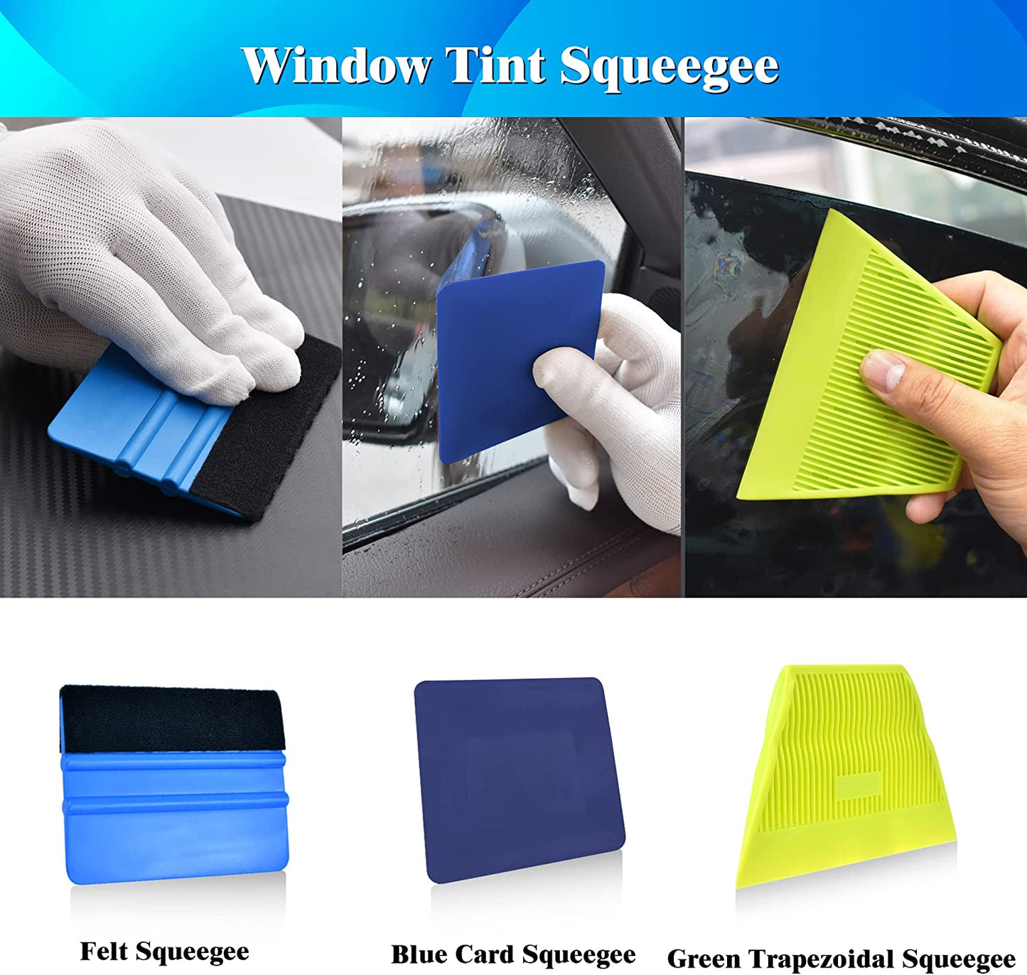 Window Tint Tools Window Tint Kit 18PCS Vinyl Wrap Tool Kit,Tint Kit with Window Tint Squeegee,Felt Squeegee Window Tinting Kit for Window Film Installation Application