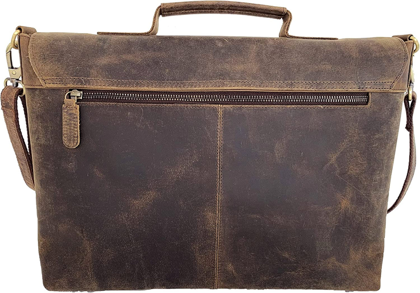 KomalC 16 Inch Buffalo Leather Briefcase Laptop Messenger Bag Office Briefcase College Bag for Men and Women