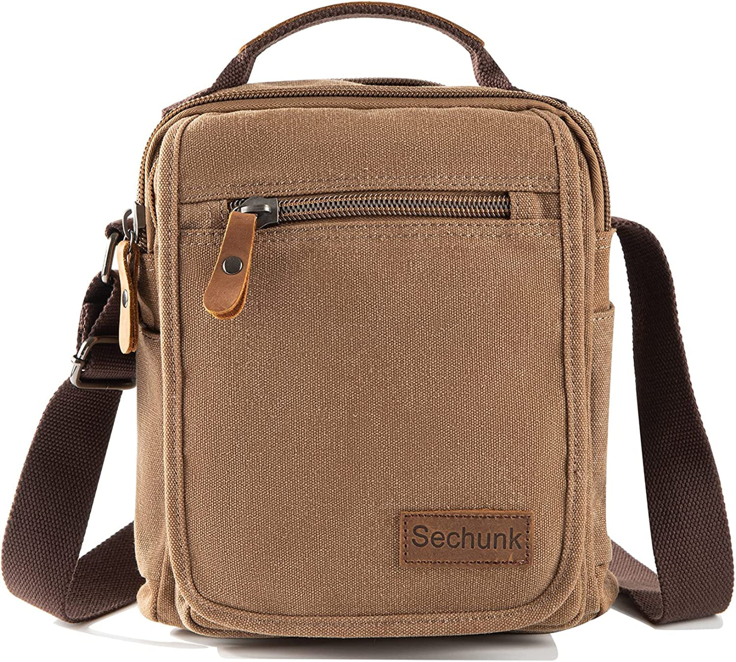 Sechunk Small Canvas Shoulder Bags Messenger Bag Travel Bag Business Bag Working Bag For Men Women