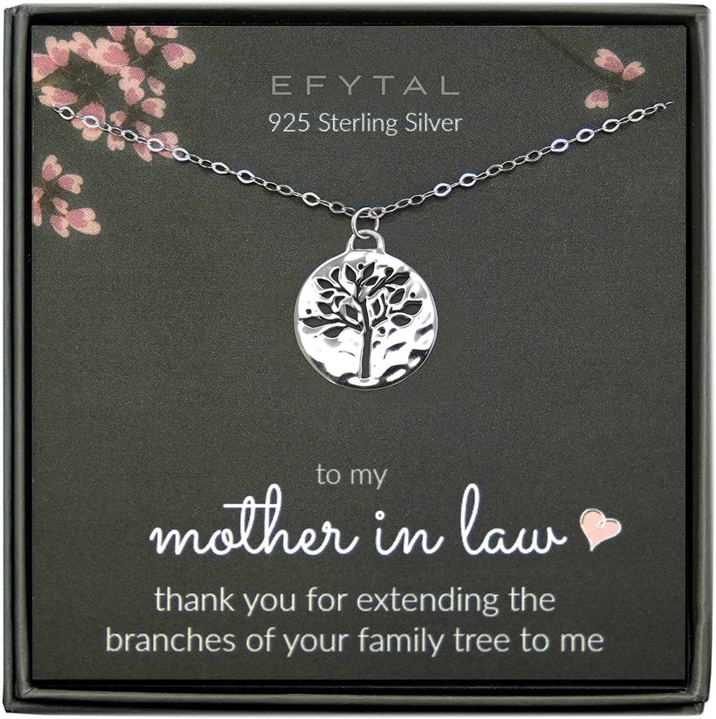Mother In Law Gifts, Sterling Silver Tree of Life Necklace, Wedding Jewelry Gift from Bride or Groom