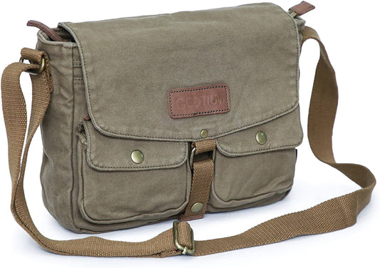 Messenger Bag - Vintage Crossbody Shoulder Bag Military Satchel