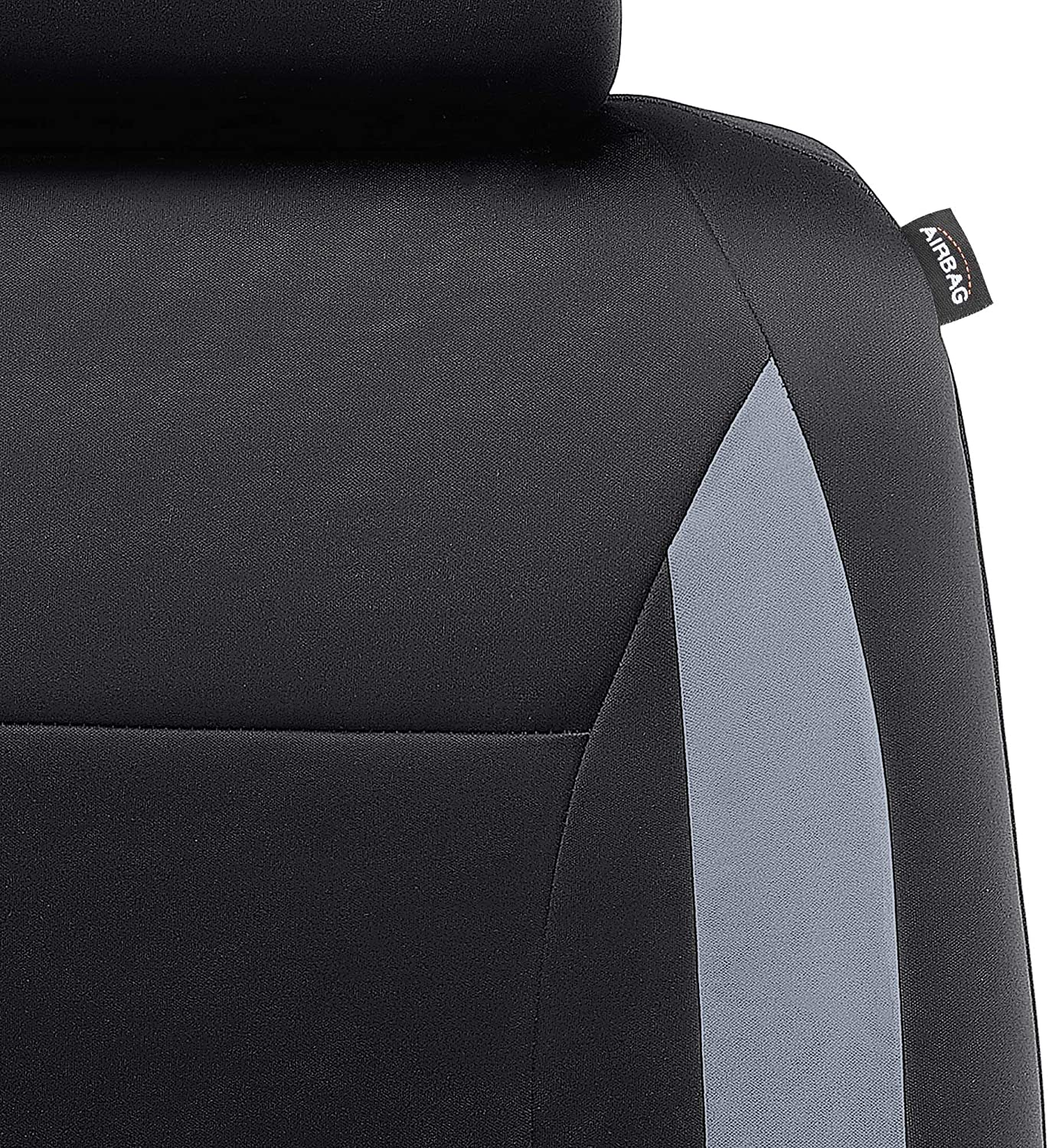 Dual Waterproof Front Car Seat Covers Neoprene Car Bucket Seat Protection Airbag Compatible for Cars SUVs Trucks Vans 2 PCS(Black)