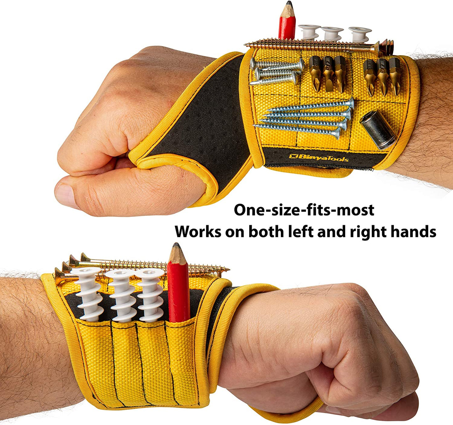 Magnetic Wristband With Super Strong Magnets Holds Screws, Nails, Drill Bit. Unique Wrist Support Design Cool Handy Gadget Gift for Fathers, Boyfriends, Handyman, Electrician, Contractor