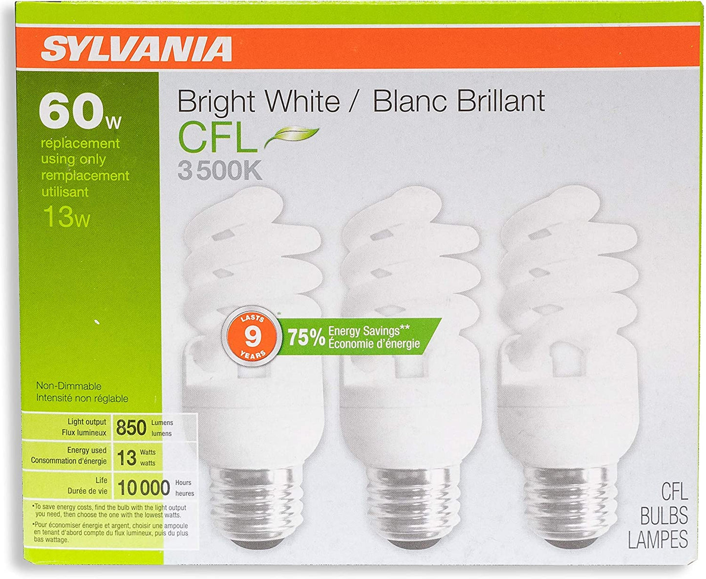 13W CFL T2 Spiral Light Bulb, 60W Equivalent, 850 Lumens, 2700K Soft White, Non-Dimmable (8-Pack)