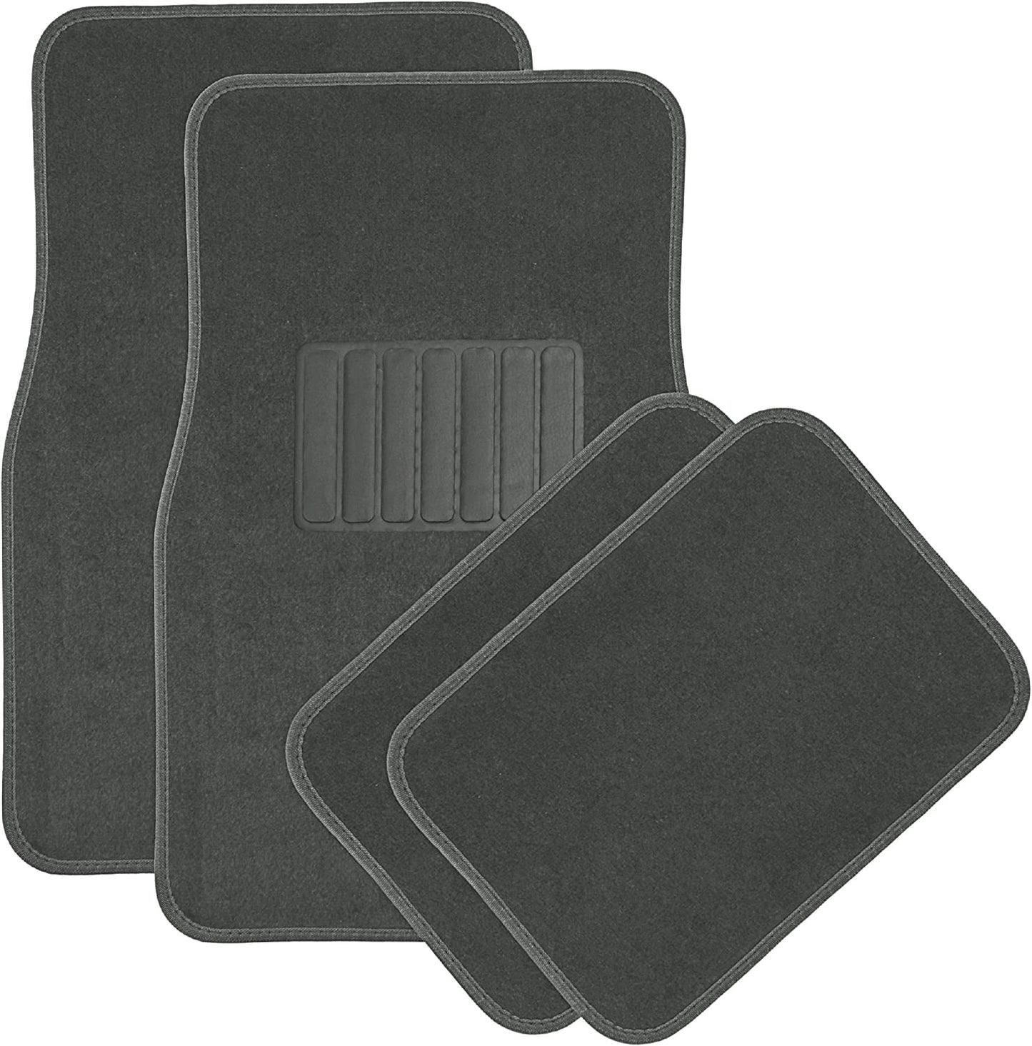 4pc Full Set Carpet Floor Mats, Universal Fit Mat for Car, SUV, Van Trucks - Front Rear, Driver Passenger Seat Beige